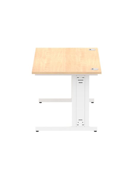 Dynamic Impulse 1400 x 800mm Straight Office Desk Maple Top White Cable Managed Leg MI002498 - pic 76916 | FastDaddyshop