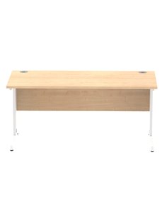 Dynamic Impulse 1600 x 800mm Straight Office Desk Maple Top White Cable Managed Leg MI002499 2