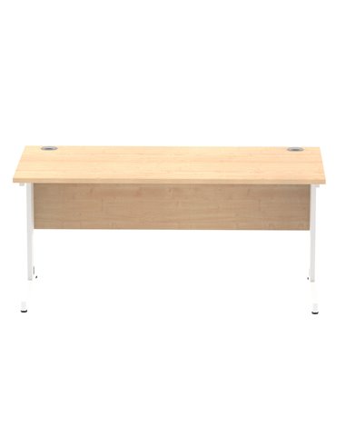 Dynamic Impulse 1600 x 800mm Straight Office Desk Maple Top White Cable Managed Leg MI002499