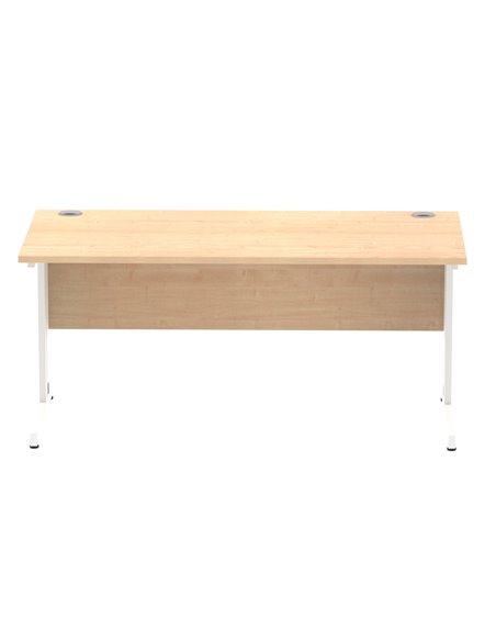 Dynamic Impulse 1600 x 800mm Straight Office Desk Maple Top White Cable Managed Leg MI002499 - pic 76918 | FastDaddyshop