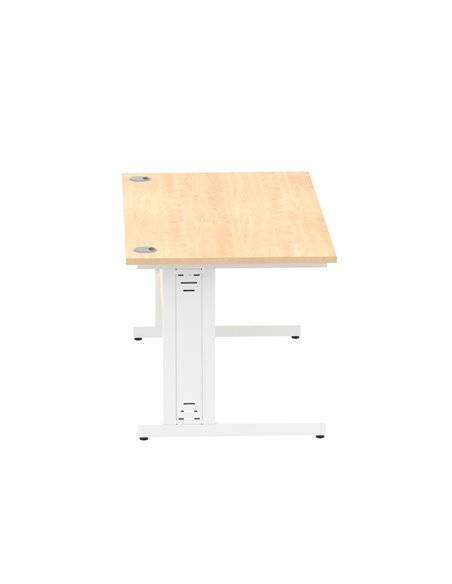 Dynamic Impulse 1600 x 800mm Straight Office Desk Maple Top White Cable Managed Leg MI002499 - pic 76920 | FastDaddyshop
