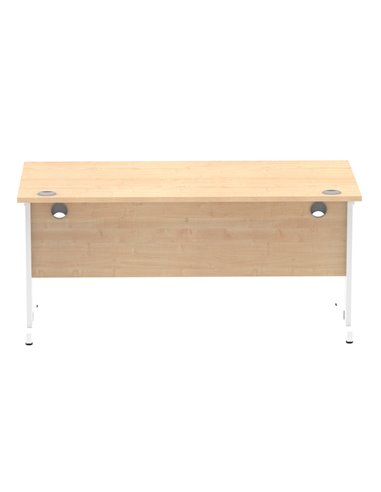 Dynamic Impulse 1600 x 800mm Straight Office Desk Maple Top White Cable Managed Leg MI002499