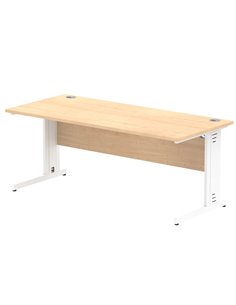 Dynamic Impulse 1800 x 800mm Straight Office Desk Maple Top White Cable Managed Leg MI002500