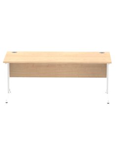 Dynamic Impulse 1800 x 800mm Straight Office Desk Maple Top White Cable Managed Leg MI002500 2