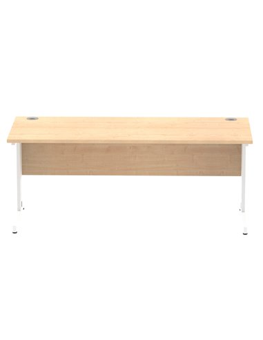 Dynamic Impulse 1800 x 800mm Straight Office Desk Maple Top White Cable Managed Leg MI002500