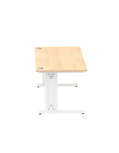 Dynamic Impulse 1800 x 800mm Straight Office Desk Maple Top White Cable Managed Leg MI002500