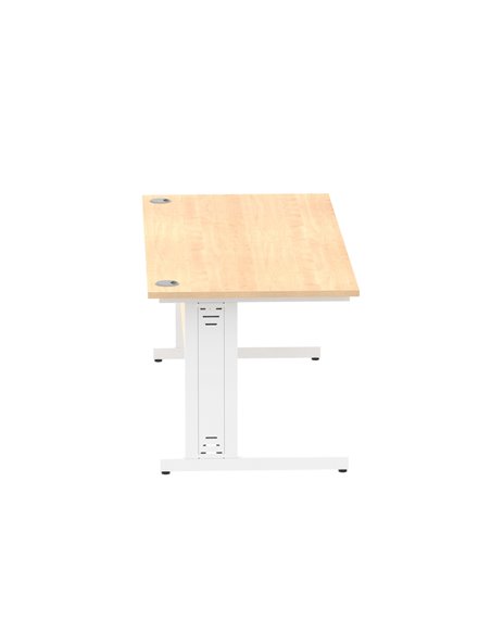 Dynamic Impulse 1800 x 800mm Straight Office Desk Maple Top White Cable Managed Leg MI002500 - pic 76928 | FastDaddyshop