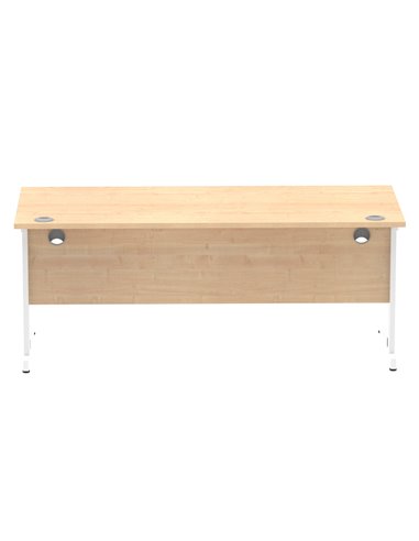 Dynamic Impulse 1800 x 800mm Straight Office Desk Maple Top White Cable Managed Leg MI002500