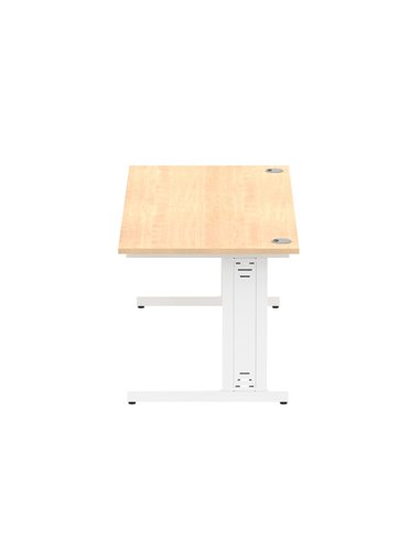Dynamic Impulse 1800 x 800mm Straight Office Desk Maple Top White Cable Managed Leg MI002500