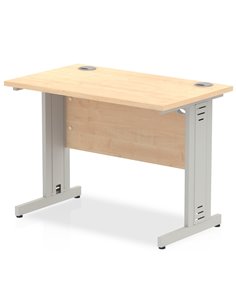 Dynamic Impulse 1000 x 600mm Straight Office Desk Maple Top Silver Cable Managed Leg MI002501