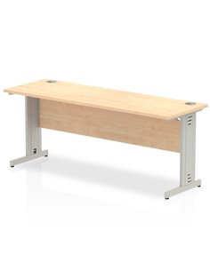 Dynamic Impulse 1800 x 600mm Straight Office Desk Maple Top Silver Cable Managed Leg MI002505