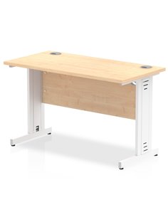 Dynamic Impulse 1200 x 600mm Straight Office Desk Maple Top White Cable Managed Leg MI002507