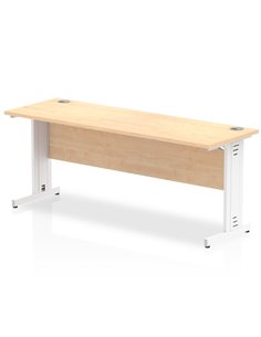 Dynamic Impulse 1800 x 600mm Straight Office Desk Maple Top White Cable Managed Leg MI002510