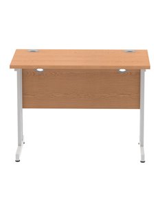 Dynamic Impulse 1000 x 600mm Straight Office Desk Oak Top Silver Cantilever Leg MI002647 2