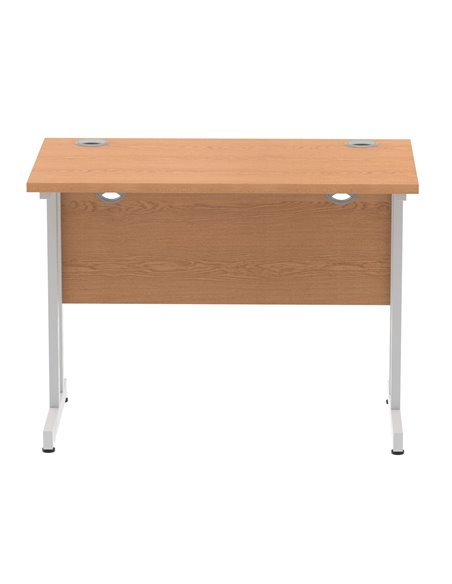 Dynamic Impulse 1000 x 600mm Straight Office Desk Oak Top Silver Cantilever Leg MI002647 - pic 76949 | FastDaddyshop