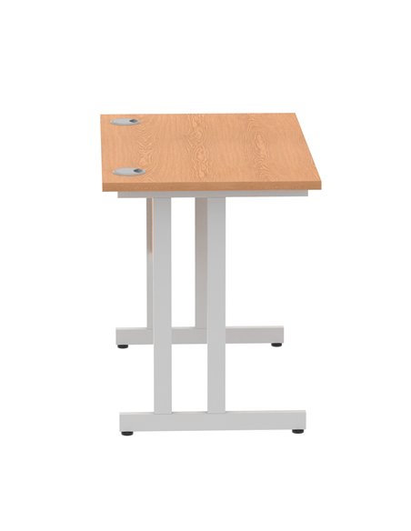 Dynamic Impulse 1000 x 600mm Straight Office Desk Oak Top Silver Cantilever Leg MI002647 - pic 76951 | FastDaddyshop