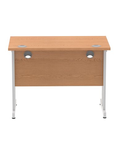 Dynamic Impulse 1000 x 600mm Straight Office Desk Oak Top Silver Cantilever Leg MI002647