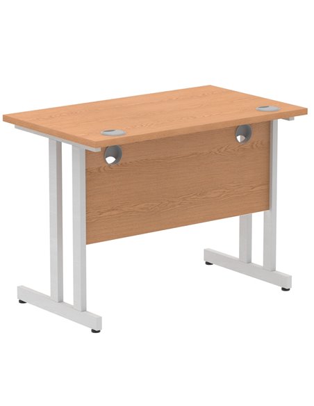 Dynamic Impulse 1000 x 600mm Straight Office Desk Oak Top Silver Cantilever Leg MI002647 - pic 76954 | FastDaddyshop