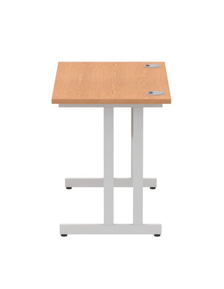 Dynamic Impulse 1000 x 600mm Straight Office Desk Oak Top Silver Cantilever Leg MI002647 - pic 76955 | FastDaddyshop