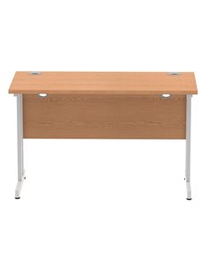 Dynamic Impulse 1200 x 600mm Straight Office Desk Oak Top Silver Cantilever Leg MI002648 2