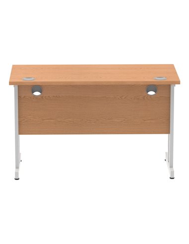 Dynamic Impulse 1200 x 600mm Straight Office Desk Oak Top Silver Cantilever Leg MI002648