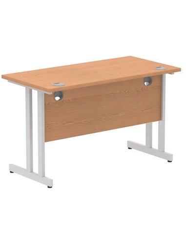 Dynamic Impulse 1200 x 600mm Straight Office Desk Oak Top Silver Cantilever Leg MI002648