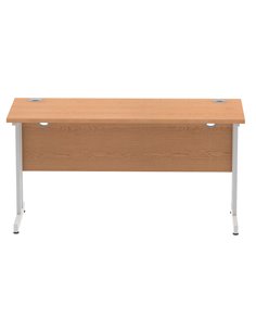 Dynamic Impulse 1400 x 600mm Straight Office Desk Oak Top Silver Cantilever Leg MI002649 2