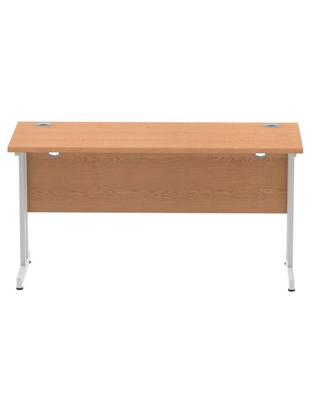 Dynamic Impulse 1400 x 600mm Straight Office Desk Oak Top Silver Cantilever Leg MI002649 - pic 76965 | FastDaddyshop