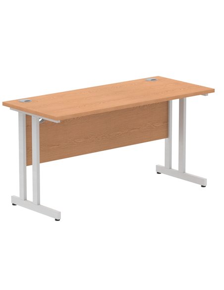 Dynamic Impulse 1400 x 600mm Straight Office Desk Oak Top Silver Cantilever Leg MI002649 - pic 76966 | FastDaddyshop