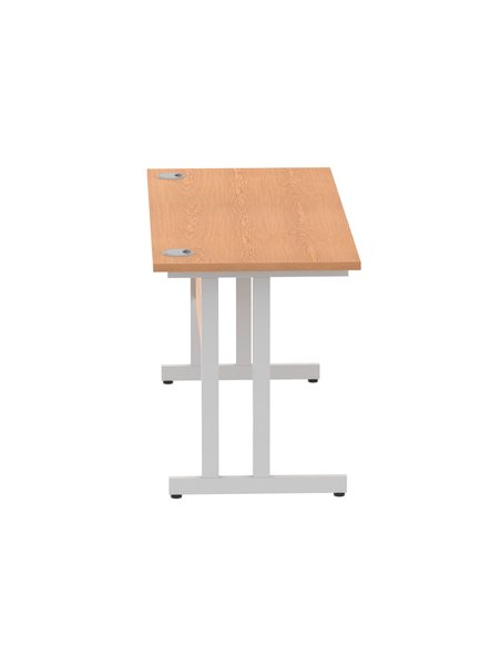 Dynamic Impulse 1400 x 600mm Straight Office Desk Oak Top Silver Cantilever Leg MI002649 - pic 76967 | FastDaddyshop