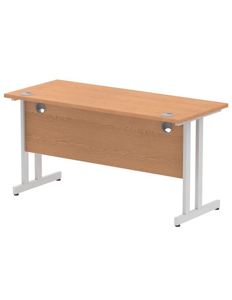 Dynamic Impulse 1400 x 600mm Straight Office Desk Oak Top Silver Cantilever Leg MI002649 - pic 76968 | FastDaddyshop