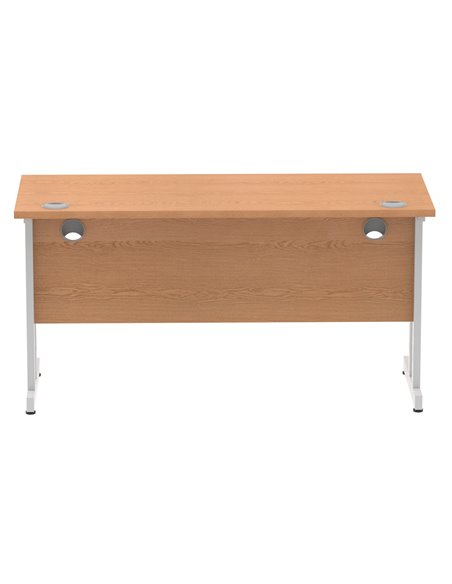 Dynamic Impulse 1400 x 600mm Straight Office Desk Oak Top Silver Cantilever Leg MI002649 - pic 76969 | FastDaddyshop