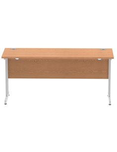 Dynamic Impulse 1600 x 600mm Straight Office Desk Oak Top Silver Cantilever Leg MI002650 2