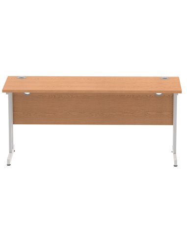 Dynamic Impulse 1600 x 600mm Straight Office Desk Oak Top Silver Cantilever Leg MI002650