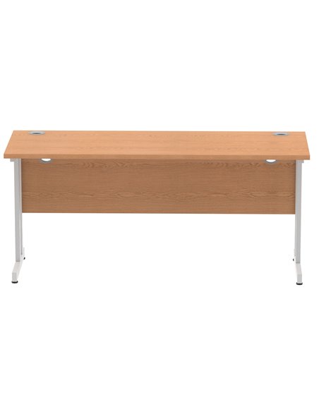Dynamic Impulse 1600 x 600mm Straight Office Desk Oak Top Silver Cantilever Leg MI002650 - pic 76973 | FastDaddyshop