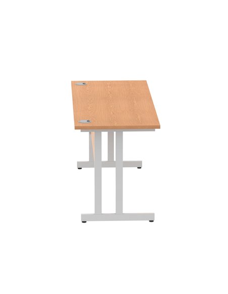 Dynamic Impulse 1600 x 600mm Straight Office Desk Oak Top Silver Cantilever Leg MI002650 - pic 76975 | FastDaddyshop