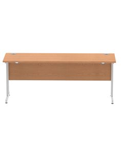 Dynamic Impulse 1800 x 600mm Straight Office Desk Oak Top Silver Cantilever Leg MI002651 2