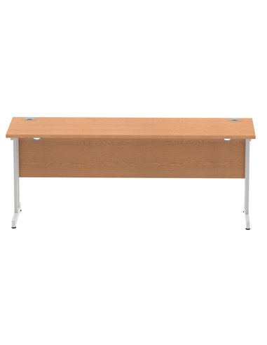 Dynamic Impulse 1800 x 600mm Straight Office Desk Oak Top Silver Cantilever Leg MI002651