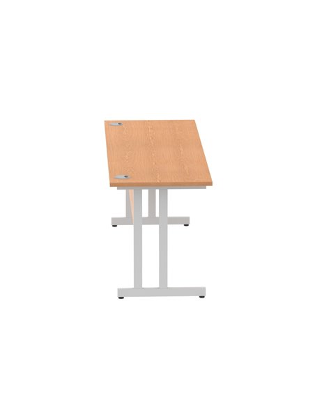Dynamic Impulse 1800 x 600mm Straight Office Desk Oak Top Silver Cantilever Leg MI002651 - pic 76983 | FastDaddyshop