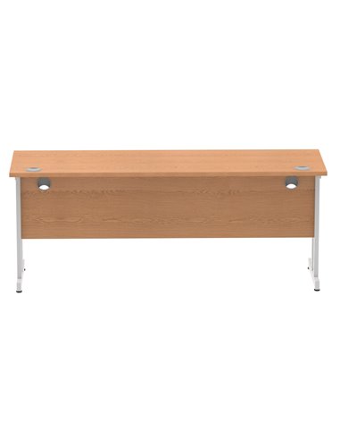 Dynamic Impulse 1800 x 600mm Straight Office Desk Oak Top Silver Cantilever Leg MI002651
