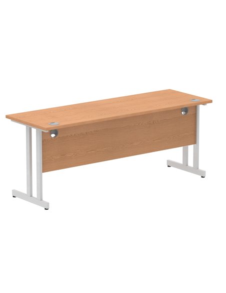 Dynamic Impulse 1800 x 600mm Straight Office Desk Oak Top Silver Cantilever Leg MI002651 - pic 76986 | FastDaddyshop
