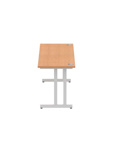 Dynamic Impulse 1800 x 600mm Straight Office Desk Oak Top Silver Cantilever Leg MI002651 - pic 76987 | FastDaddyshop