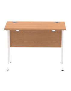 Dynamic Impulse 1000 x 600mm Straight Office Desk Oak Top White Cantilever Leg MI002652 2