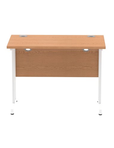 Dynamic Impulse 1000 x 600mm Straight Office Desk Oak Top White Cantilever Leg MI002652
