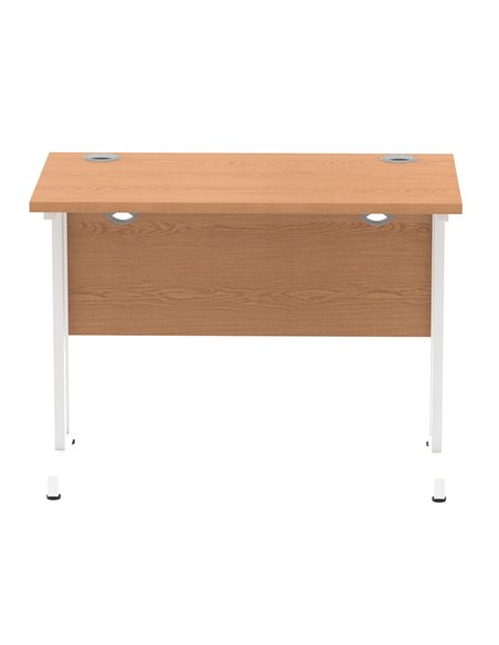 Dynamic Impulse 1000 x 600mm Straight Office Desk Oak Top White Cantilever Leg MI002652 - pic 76989 | FastDaddyshop