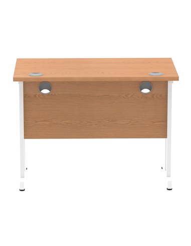 Dynamic Impulse 1000 x 600mm Straight Office Desk Oak Top White Cantilever Leg MI002652