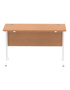 Dynamic Impulse 1200 x 600mm Straight Office Desk Oak Top White Cantilever Leg MI002653 2