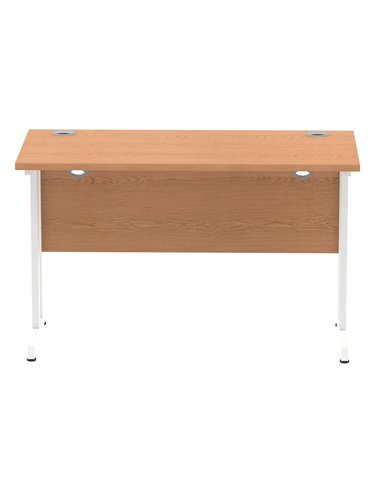 Dynamic Impulse 1200 x 600mm Straight Office Desk Oak Top White Cantilever Leg MI002653