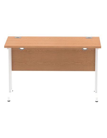 Dynamic Impulse 1200 x 600mm Straight Office Desk Oak Top White Cantilever Leg MI002653 - pic 76997 | FastDaddyshop