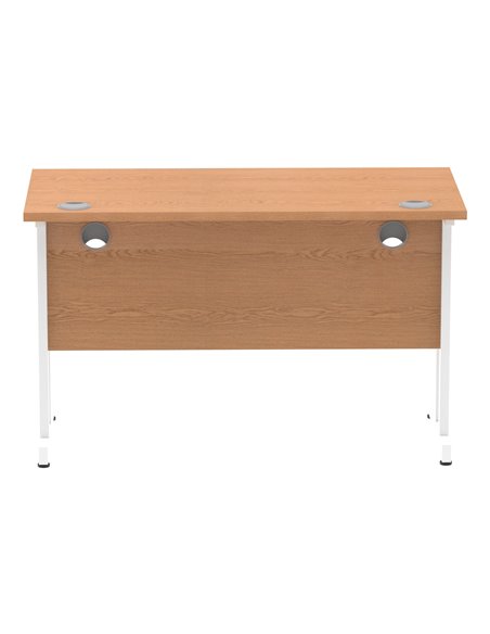 Dynamic Impulse 1200 x 600mm Straight Office Desk Oak Top White Cantilever Leg MI002653 - pic 77001 | FastDaddyshop